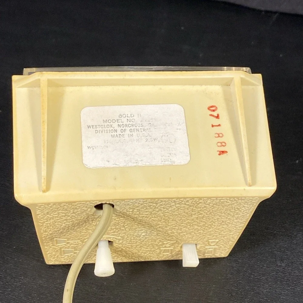Westclox Bold II Model 22189 Corded Alarm Clock Tested Working Mcm Beige Vintage